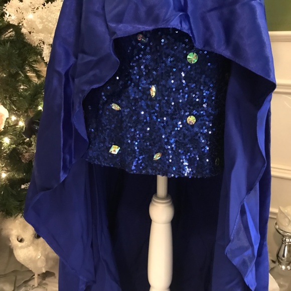 Prom Hi low Royal blue sequins Cocktail party homecoming prom dress - Picture 4 of 8